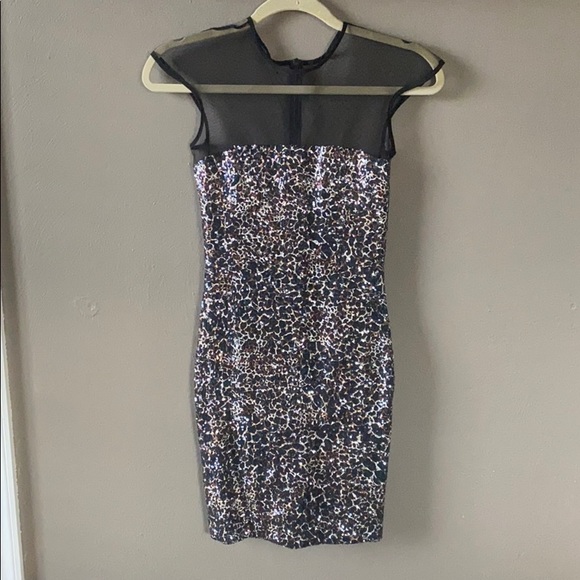 Sequin and mesh minidress - Picture 1 of 3